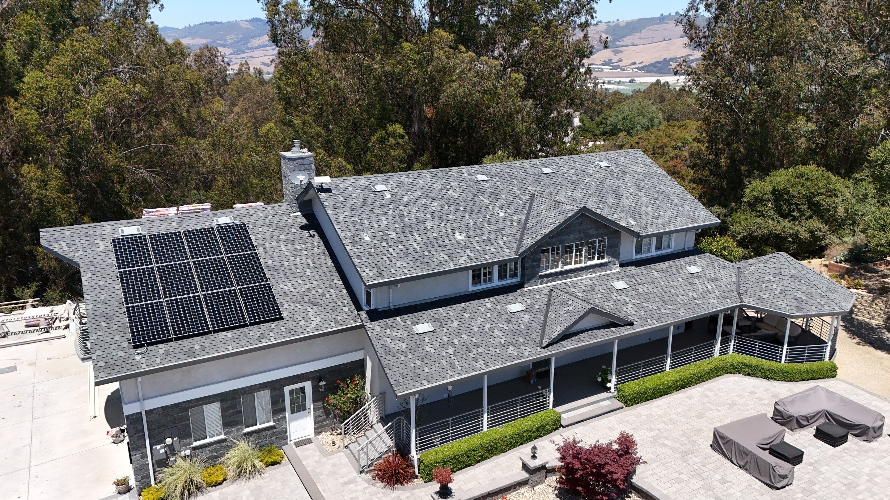 Completed Woodmoor shingle roofline in Monterey County